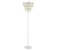 Modern Polished Chrome Floor Lamp with Clear Acrylic Decor Three Tier Waterfall Design | 150cm x 32cm | Inline Foot Switch by Happy Homewares