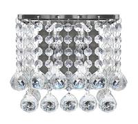 Modern Polished Chrome Indoor Wall Chandelier Light Crystal Droplets Twin G9 Lamp M0065