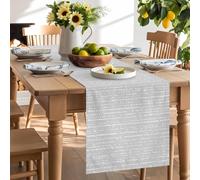 Modern Polka Dot on Gray Table Runner 120 Inches Long, Abstract White Dotted Washable Table Runners Heat-Insulation Kitchen Dining Table Decorations for Home Party Decor 13x120in