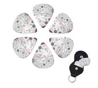Modern Polka Dot Pattern Print Guitar Picks 6 Pack Guitar Plectrums with Pick Holders Bass Picks For Acoustic Guitar Bass Electric Ukulele Includes 0.46mm, 0.71mm, 0.96mm