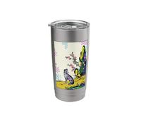 Modern Pop Art Greyhound with Asian Nature Design Stainless Steel Insulated Tumbler