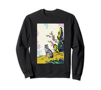 Modern Pop Art Greyhound with Asian Nature Design Sweatshirt