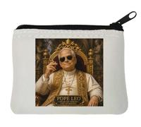 Modern Pope in Regal Setting Neoprene Coin Purse Pouch 10x11cm White