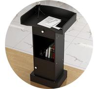 Modern Portable Lectern Podium Stand with Open Storage - Density Board Pulpit for Churches & Conferences, Ideal Teacher Presentation Table, Durable & Stylish