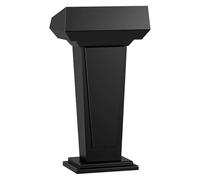 Modern Portable Lectern Stand with Open Sto Shelf - Black Wood Podium for Churches Events Presentats & Meetings - Floor Standing Pulpit for Professal Use