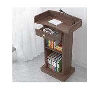 Modern Portable Lectern with Open Storage & Drawer - Standing Podium for Conferences Churches and Events - MDF Pulpit Stand for Easy Use and nization