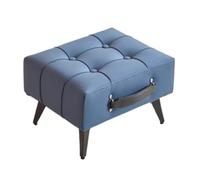 Modern Portable Rectangular Stool with Handle Upholstered Eco-Leather Vanity Ottoman for Living Room and Entryway Stylish and Functional Seating Solution