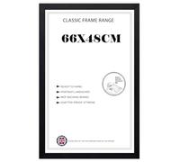 Modern Premium Poster Frame 48x66 cm Black MDF Wooden Picture Frame with Shatter-Proof Acrylic Front | Portrait & Landscape Display for Photos, Art Prints & Wall Décor