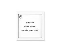 Modern Premium Wooden 30x30cm White Photo Frame Square Picture Frame with Shatterproof Perspex Front Sheet & Wall Hanging Hooks for Home and Office Decor Poster Frame