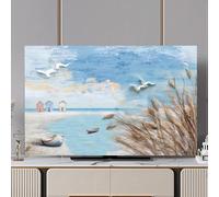 Modern Printed Fabric TV Dust Cover Indoor Universal Elastic Protector Screen for LCD/LED Desktop, Hanging, Curved Living Room Art Decoration-landscape2||48inch