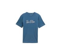 Modern Printed Logo T-Shirt Tom Tailor Bleu S