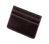 Modern PU Leather Card Holder Compact Wallet Keep Your Securely Stored for Business Essential Daily Use Luxury Case, Dark Brown, Mass Beauty
