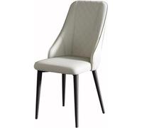 Modern PU Leather Dining Chairs High Back Soft Cushioned Seat Sturdy Carbon Steel Legs Lightweight Grey & Black Perfect for Home or Restaurant Use
