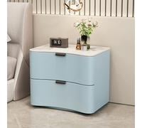 Modern PU Leather Nightstands with Dual Drawers Minimalist Sofa Side Table Solid Wood e Stylish Bedroom Night Table No Assembly Required (55 x 40 cm)