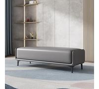 Modern PU Leather Ottoman Bench - Triple-Layer High Density Foam Entryway Shoe Storage Stylish End of Bed Bench for Living Room & Bedroom (100cm)