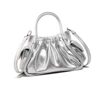 Modern PU Leather Ruched Shoulder Bag Top Handle Handbag Crossbody Purse Satchel For Women With Unique Clouds Designs Fashion Shoulder Bag