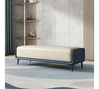 Modern PU Ottoman Bench - Entryway Shoe Storage with Triple-Layer High Density Foam Cushion Versatile End of Bed Seating for Living Room Bedroom & Hallway (100cm)
