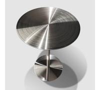 Modern Pub Table Stainless Steel Accent Table (Round 40cm/15.7in) - Stylish Side Table for Home Bar Kitchen or Dining Room - Space-Saving Design