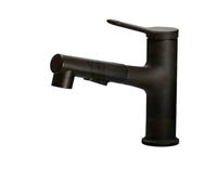 Modern Pull-Down Kitchen Faucet Gray/Chrome Bathroom Mixer Tap Single Hole Flexible Sink Sprayer Stylish Slide Mixer for Kitchen & Bathroom (Nero)