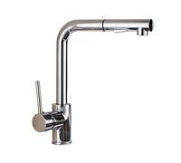 Modern Pull-Down Kitchen Faucet, Polished Chrome, 360° Swivel Spout, Single Handle Brass Sink Tap, Stylish Bar Mixer for Effortless Use and Elegant Design