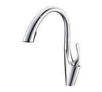 Modern Pull Down Kitchen Sink Faucet - Deck Mounted Hot & Cold Mixer with Stream Sprayer Nozzle for Easy Cleaning & Sl esign - Ideal for Contemporary Kitchens
