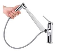 Modern Pull-Out Kitchen Sink Faucet with Sprayer, Flexible 30-60cm Hose, Brass Body, Ceic Valve, Hot & Cold Water, Slish Kitchen & Bathroom Mixer Tap