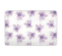 Modern Purple Flowers Extra Large Resuable Bed Underpads Soft Absorbent Bed Wetting Pad Non-Slip Travel Mattress for Children Adults Pets 52" L x 34" W