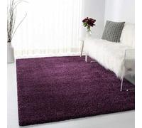 Modern Purple Thick Deep Pile Non-Slip Area Shaggy Rug Non-Shed Plain Super Soft Floor Carpet For Living Room Bedrooms Small Medium Large XL Hallway Runner Mat - Available in 4 Sizes (120 x 170cm)