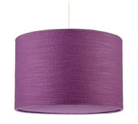 Modern Purple Wine Textured Linen Fabric Pendant Light Shade with Round Diffuser Plate | Contemporary Design | 30cm x 20cm | White Cotton Lining by Happy Homewares