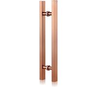 Modern Push Pull Bar Handle,20 30 40 Inch Sliding Glass Door Handle,Modern Square Front Door Push Pull Handles for Mall Home Company,Stainless Steel(Rose Gold-31.5in/80cm)