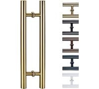 Modern Push Pull Bar Handle,38mm/1.5inch Diameter H Shaped Door Handle,Heavy Duty Square Sliding Door Handle Tube,Door Grab Bar for Bath Bank Office Shopping Mall Hotel