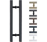 Modern Push Pull Bar Handle,38mm/1.5inch Diameter H Shaped Door Handle,Heavy Duty Square Sliding Door Handle Tube,Door Grab Bar for Bath Bank Office Shopping Mall Hotel (