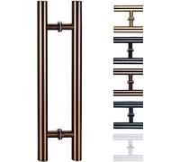 Modern Push Pull Bar Handle,38mm/1.5inch Diameter H Shaped Door Handle,Heavy Duty Square Sliding Door Handle Tube,Door Grab Bar for Bath Bank Office Shopping Mall Hotel (