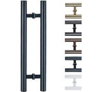 Modern Push Pull Bar Handle,38mm/1.5inch Diameter H Shaped Door Handle,Heavy Duty Square Sliding Door Handle Tube,Door Grab Bar for Bath Bank Office Shopping Mall Hotel (
