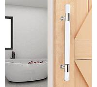 Modern Push Pull Bar Handle, Acrylic Clear Barn Door Handles for Bathroom, Double-Side Pull and Flush Hardware Set, 60/80/100/120/150 Cm Long H-Shape Bar, Easy Installati