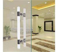 Modern Push Pull Bar Handle,Clear Crystal Glass Door Push Handle Hardware,23 30 33 40 47 Inch Long,Round Acrylic Door Handles for Barn/Bank/Office/Clinic Gate