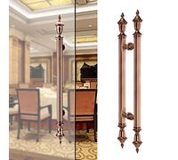 Modern Push Pull Bar Handle, Double Door Handles For Exterior French Doors, Antique Glass Door Handles For Shower/ Store/ Home Office, Sliding Door Hardware Handle Pull Push, 38M,Rose Gold-80Cm/31.5