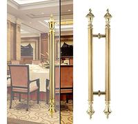 Modern Push Pull Bar Handle, Double Door Handles For Exterior French Doors, Antique Glass Door Handles For Shower/ Store/ Home Office, Sliding Door Hardware Handle Pull Push, 38M,Gold-120Cm/47.2 Inch