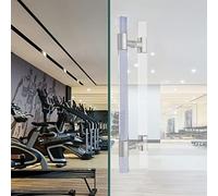 Modern Push Pull Bar Handle, Exterior Door Handle Bar/Hotel, Double-Sided Push Pull Gate Handle For Glass Door/Wooden Door/Front Door, Transparent H-Shape Sliding Barn Do(Silver-Long 120Cm/47.2 Inch)