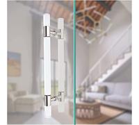 Modern Push Pull Bar Handle for Glass Doors, Durable Metal Design, Acrylic Crystal Sliding Handle for Bathrooms and Offices