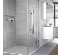 Modern Push Pull Bar Handle for Glass Shower Doors, Large Sliding Door Handle Kit for Closets & Patios, Double-Sided Barn Door Pulls - Versatile Replacement Solution
