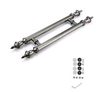 Modern Push Pull Bar Handle, Front Door Handle Set Black Gold White, Heavy Duty Double Door Handle European Style for Barn Door/Sliding Door/Glass Door/Shed Door/Dummy Do(Style-2-120Cm/47.2 Inch)