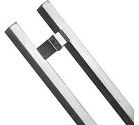 Modern Push-Pull Bar Handle,Large Rectangle Commercial Door Handle,Double-Sided Sliding Barn Handle,Handle Parts Replacement Hardware Set,Stainless Steel,80 100 120 150cm Long (Color :SIL