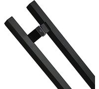 Modern Push-Pull Bar Handle,Large Rectangle Commercial Door Handle,Double-Sided Sliding Barn Handle,Handle Parts Replacement Hardware Set,Stainless Steel,80 100 120 150cm Long (Color :Bla