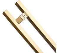 Modern Push-Pull Bar Handle,Large Rectangle Commercial Door Handle,Double-Sided Sliding Barn Handle,Handle Parts Replacement Hardware Set,Stainless Steel,80 100 120 150cm Long (Color :GOL, Gold