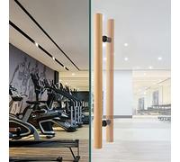 Modern Push Pull Bar Handle, Modern Sliding Door Pull Handle Bar Wood, Glass Door Push Handle Double-Sided for Home Office, Fitness Gym, Restaurant Hotel & Double Door(One Color-Long 100Cm/40 Inch)