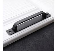 Modern Push Pull Bar Handle, Sliding Door Knob Pull With Screw Fittings, Front Door Handle Push Modern, Kitchen Bathroom Cabinet Handle, Outdoor Patio Garden Door Hardware,Black-L 14.7Cm/5.8 Inch
