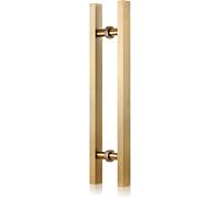 Modern Push Pull Bar Handle,Stainless Steel Commercial Door Handle,Black Gold Silver,Modern Square Glass Door Handles for Sliding Barn Door,Double Sided Hardware,Gold-100cm Length