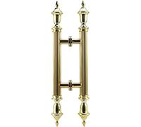 Modern Push Pull Door Handle Rustic Antique Glass & Stainless Steel Hardware for Kitchen Patio Lobby 80cm/31.4in Gold Finish Includes Fittings