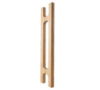 Modern Push Wooden Door Handles, Heavy Duty Double Sided for Glass Shower Metal Doors, Courtyard Installation Solution